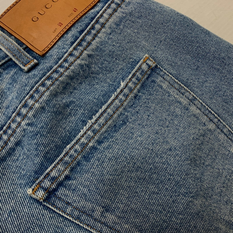 【中古品】【メンズ】 GUCCI グッチ SHELLEY LINE DENIM PANTS シェリーライン デニムパンツ ボトムス ジーンズ 152-261028-ss-15-teih サイズ：41 カラー：ライトブルー 万代Net店