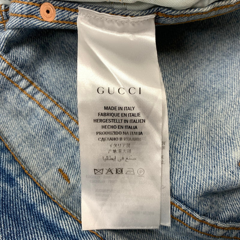 【中古品】【メンズ】 GUCCI グッチ SHELLEY LINE DENIM PANTS シェリーライン デニムパンツ ボトムス ジーンズ 152-261028-ss-15-teih サイズ：41 カラー：ライトブルー 万代Net店