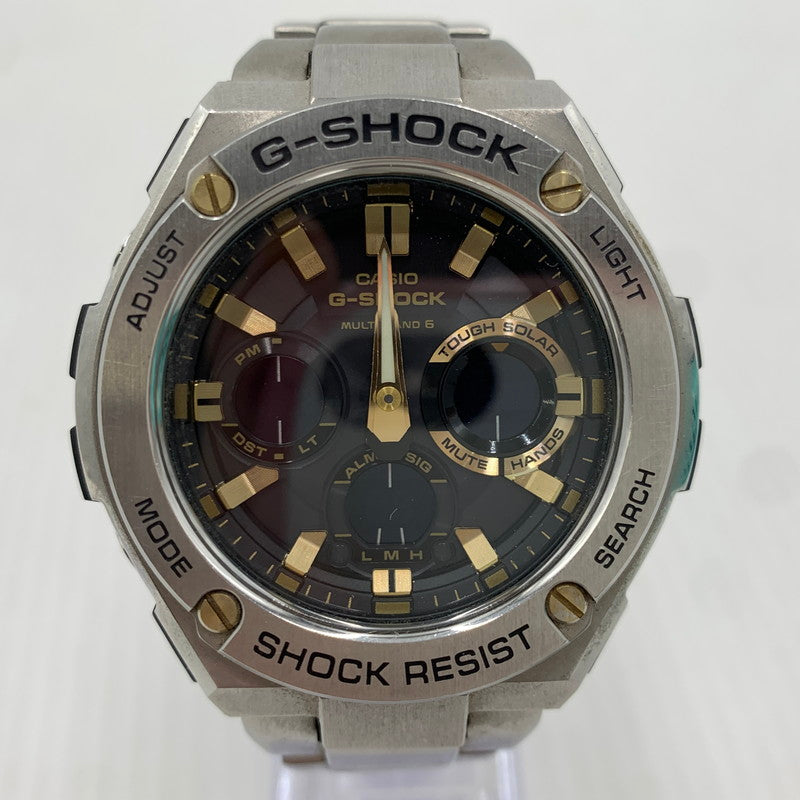 【中古品】【メンズ】 G-SHOCK ジーショック G-STEEL GST-W100 SERIES GST-W110D-1A9JF Gスティール タフソーラー 電波腕時計 ウォッチ 196-261024-ko-05-teih カラー：シルバー/ブラック/ゴールド 万代Net店