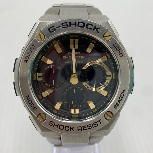 【中古品】【メンズ】 G-SHOCK ジーショック G-STEEL GST-W100 SERIES GST-W110D-1A9JF Gスティール タフソーラー 電波腕時計 ウォッチ 196-261024-ko-05-teih カラー：シルバー/ブラック/ゴールド 万代Net店