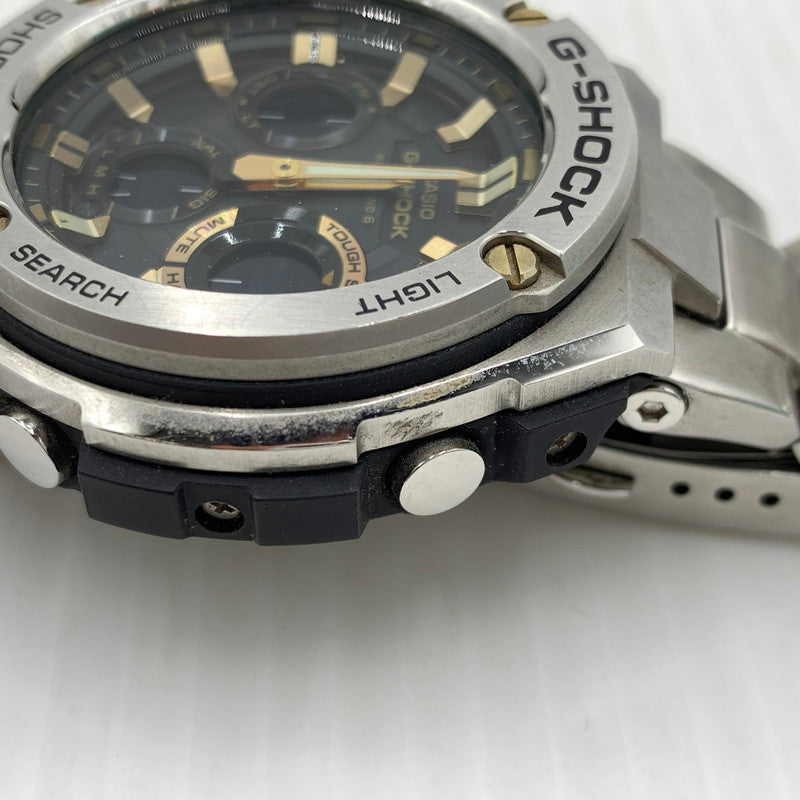【中古品】【メンズ】 G-SHOCK ジーショック G-STEEL GST-W100 SERIES GST-W110D-1A9JF Gスティール タフソーラー 電波腕時計 ウォッチ 196-261024-ko-05-teih カラー：シルバー/ブラック/ゴールド 万代Net店