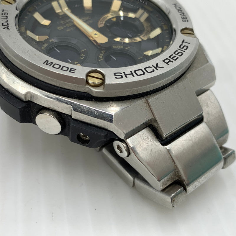 【中古品】【メンズ】 G-SHOCK ジーショック G-STEEL GST-W100 SERIES GST-W110D-1A9JF Gスティール タフソーラー 電波腕時計 ウォッチ 196-261024-ko-05-teih カラー：シルバー/ブラック/ゴールド 万代Net店