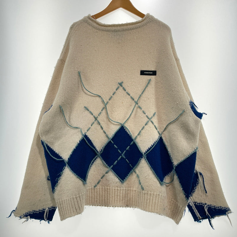 【現状渡し品】【メンズ】 SHU.HOMME FEMM シュウ オム フェム 19AW INTERSTATE ARGYLE 2019年秋冬 イールトウ アーガイル アウター 140-261024-sa-19-teih サイズ：不明 カラー：アイボリー 万代Net店