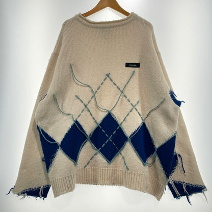 【現状渡し品】【メンズ】 SHU.HOMME FEMM シュウ オム フェム 19AW INTERSTATE ARGYLE 2019年秋冬 イールトウ アーガイル アウター 140-261024-sa-19-teih サイズ：不明 カラー：アイボリー 万代Net店