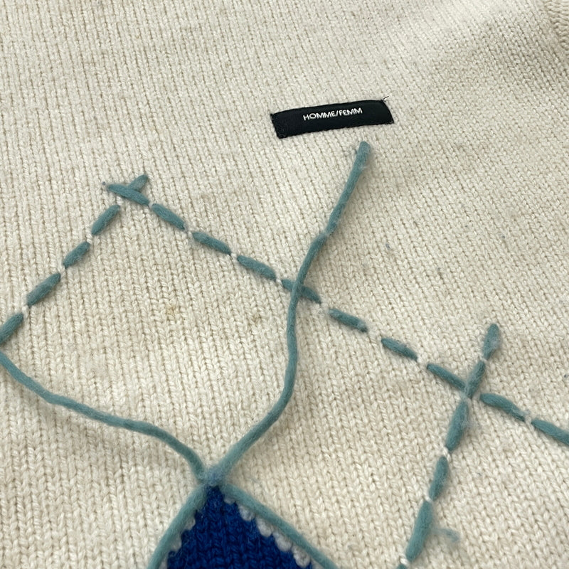 【現状渡し品】【メンズ】 SHU.HOMME FEMM シュウ オム フェム 19AW INTERSTATE ARGYLE 2019年秋冬 イールトウ アーガイル アウター 140-261024-sa-19-teih サイズ：不明 カラー：アイボリー 万代Net店