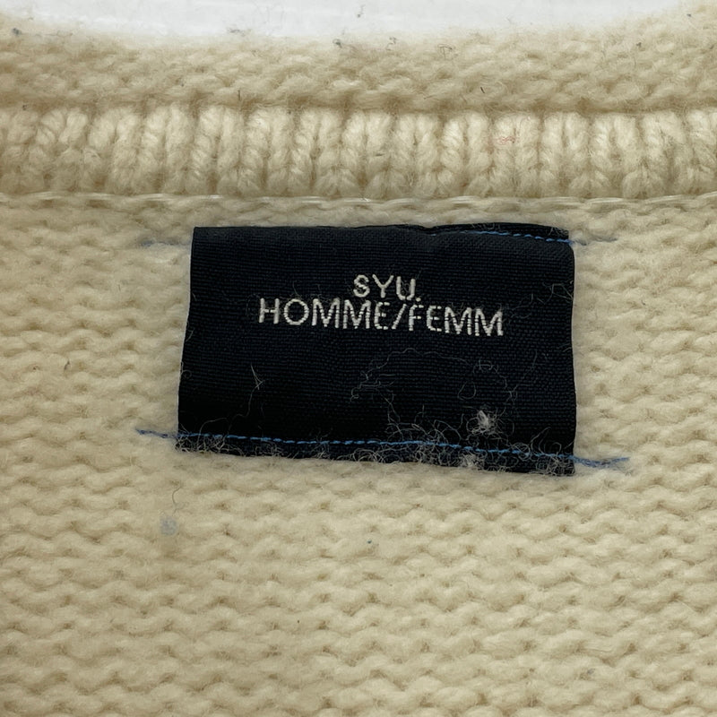【現状渡し品】【メンズ】 SHU.HOMME FEMM シュウ オム フェム 19AW INTERSTATE ARGYLE 2019年秋冬 イールトウ アーガイル アウター 140-261024-sa-19-teih サイズ：不明 カラー：アイボリー 万代Net店
