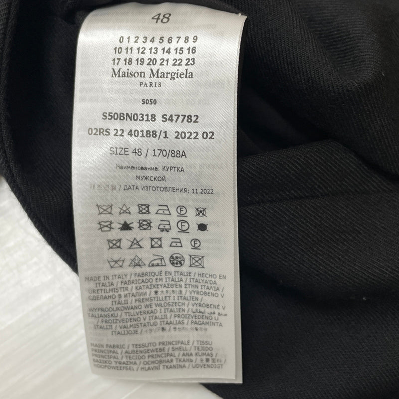 【中古品】【メンズ】 MAISON MARGIELA メゾン マルジェラ 17AW WOOL FLANNEL SET UP 2017秋冬 ウール フランネル セットアップ 141-261024-sa-01-teih サイズ：48-46 カラー：ブラック 万代Net店
