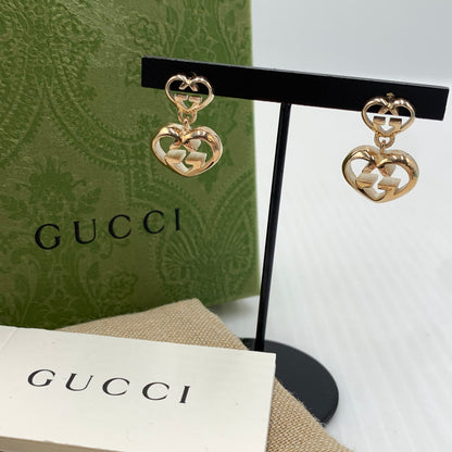 【中古品】【レディース】 GUCCI グッチ インターロッキングG ハートスイング ピアス アクセサリー Ag925 182-261024-ko-03-teih カラー：シルバー 万代Net店