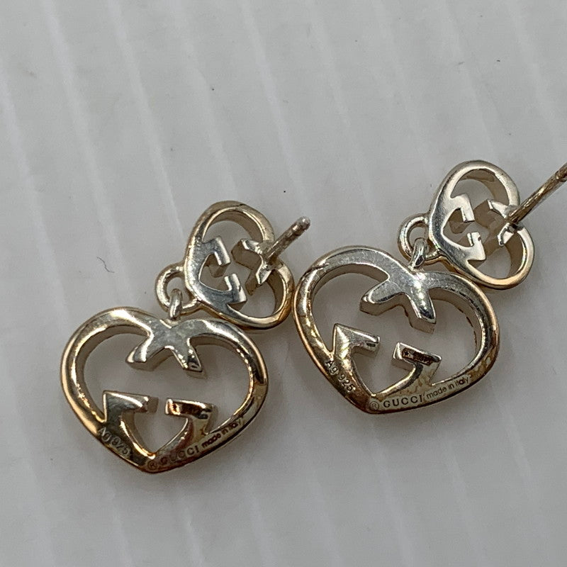 【中古品】【レディース】 GUCCI グッチ インターロッキングG ハートスイング ピアス アクセサリー Ag925 182-261024-ko-03-teih カラー：シルバー 万代Net店