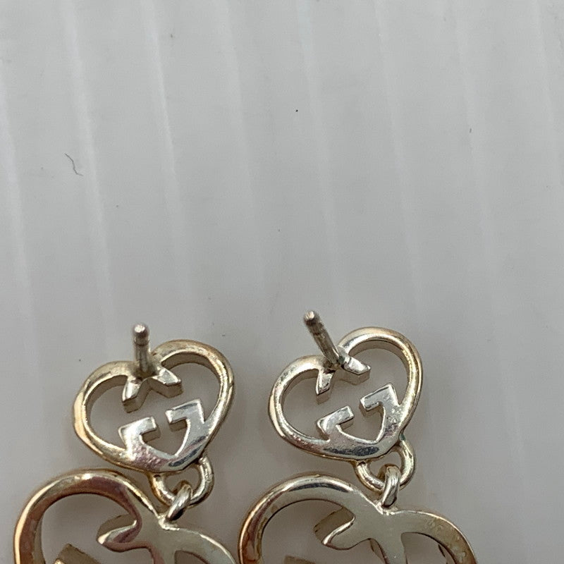 【中古品】【レディース】 GUCCI グッチ インターロッキングG ハートスイング ピアス アクセサリー Ag925 182-261024-ko-03-teih カラー：シルバー 万代Net店
