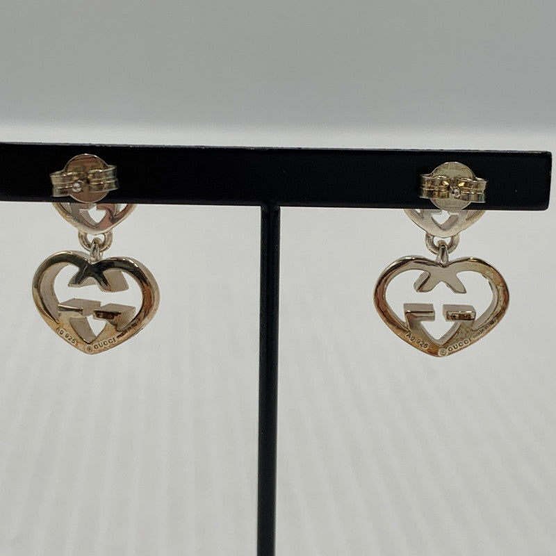 【中古品】【レディース】 GUCCI グッチ インターロッキングG ハートスイング ピアス アクセサリー Ag925 182-261024-ko-03-teih カラー：シルバー 万代Net店