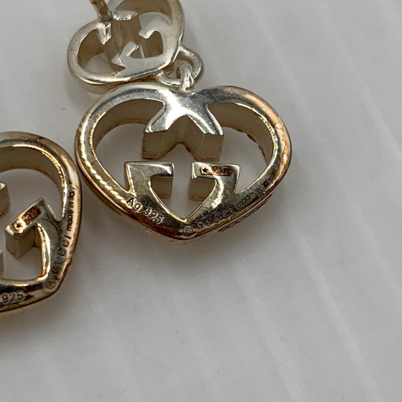 【中古品】【レディース】 GUCCI グッチ インターロッキングG ハートスイング ピアス アクセサリー Ag925 182-261024-ko-03-teih カラー：シルバー 万代Net店