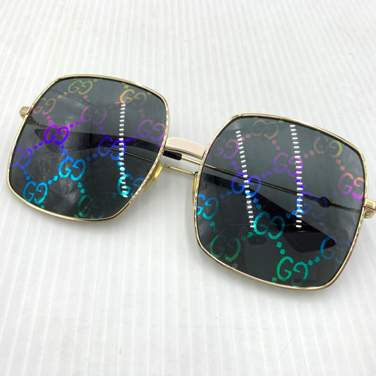 【中古品】【メンズ】 GUCCI グッチ SQUARE FRAME SUNGLASSES GG0414S 003 スクエア フレーム サングラス アイウェア 203-261024-ko-08-teih サイズ：60□17-140 カラー：ゴールドカラーフレーム 万代Net店