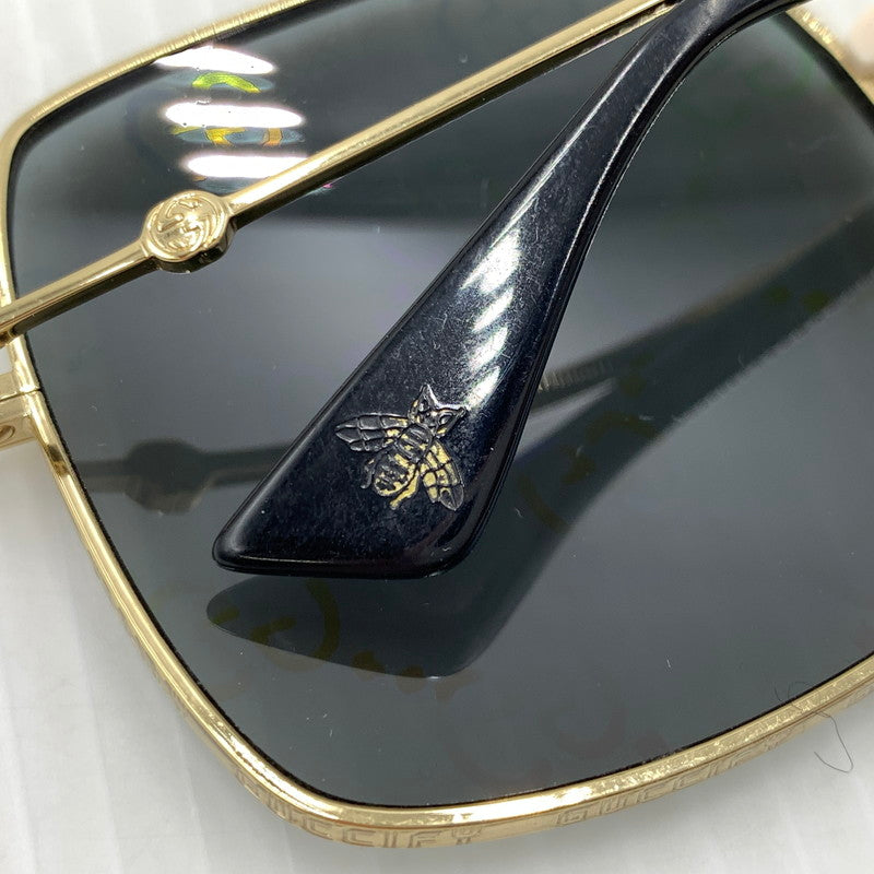 【中古品】【メンズ】 GUCCI グッチ SQUARE FRAME SUNGLASSES GG0414S 003 スクエア フレーム サングラス アイウェア 203-261024-ko-08-teih サイズ：60□17-140 カラー：ゴールドカラーフレーム 万代Net店