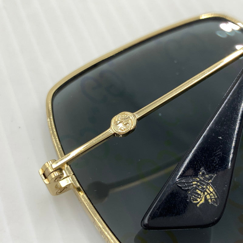 【中古品】【メンズ】 GUCCI グッチ SQUARE FRAME SUNGLASSES GG0414S 003 スクエア フレーム サングラス アイウェア 203-261024-ko-08-teih サイズ：60□17-140 カラー：ゴールドカラーフレーム 万代Net店