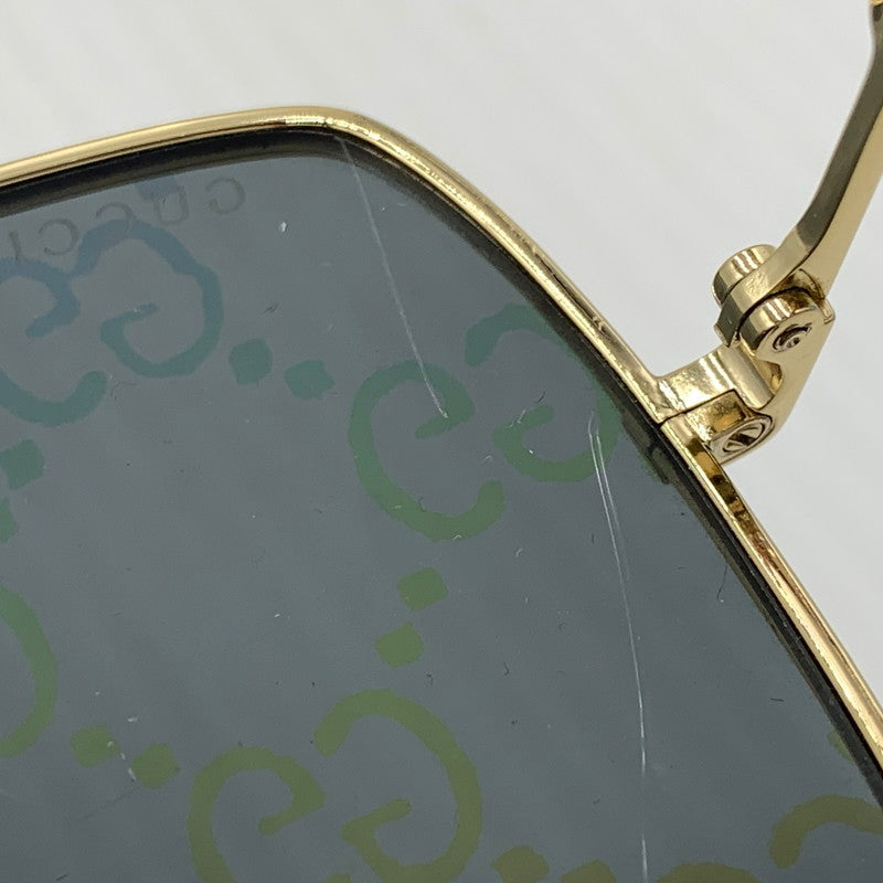 【中古品】【メンズ】 GUCCI グッチ SQUARE FRAME SUNGLASSES GG0414S 003 スクエア フレーム サングラス アイウェア 203-261024-ko-08-teih サイズ：60□17-140 カラー：ゴールドカラーフレーム 万代Net店