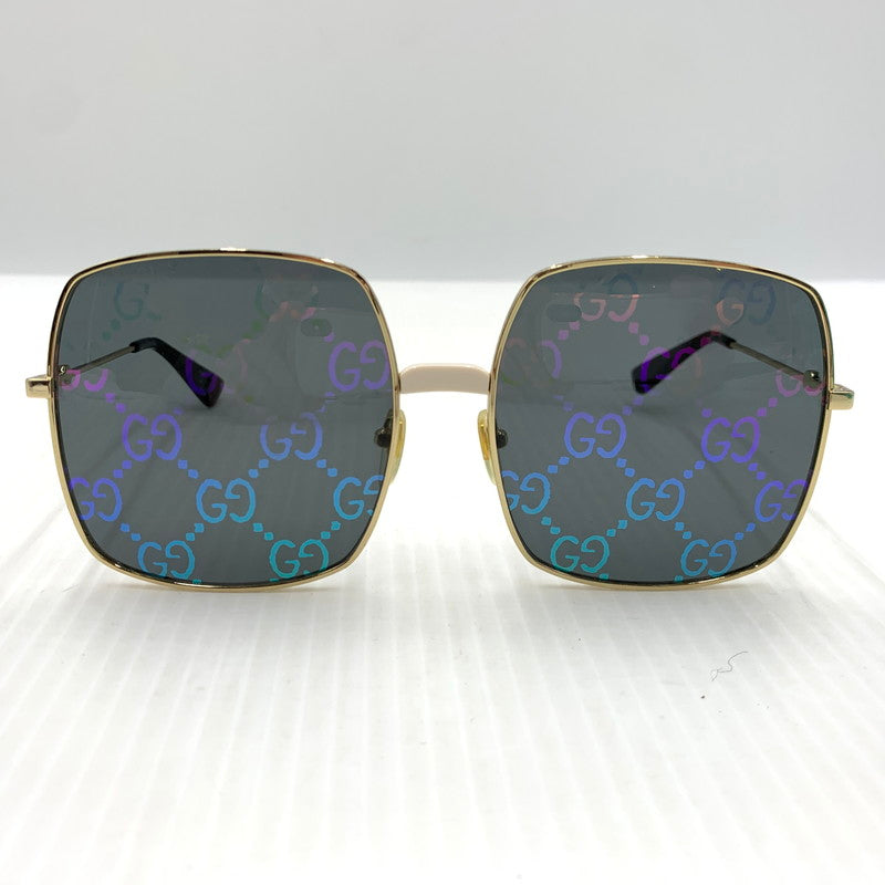 【中古品】【メンズ】 GUCCI グッチ SQUARE FRAME SUNGLASSES GG0414S 003 スクエア フレーム サングラス アイウェア 203-261024-ko-08-teih サイズ：60□17-140 カラー：ゴールドカラーフレーム 万代Net店