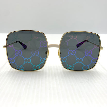 【中古品】【メンズ】 GUCCI グッチ SQUARE FRAME SUNGLASSES GG0414S 003 スクエア フレーム サングラス アイウェア 203-261024-ko-08-teih サイズ：60□17-140 カラー：ゴールドカラーフレーム 万代Net店