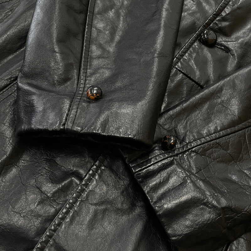 【中古品】【メンズ】 SEARS シアーズ 70’s VINTAGE LEATHER COAT 63642 70年代 ヴィンテージ レザー コート アウター 145-261024-sa-05-teih サイズ：不明 カラー：ブラック 万代Net店