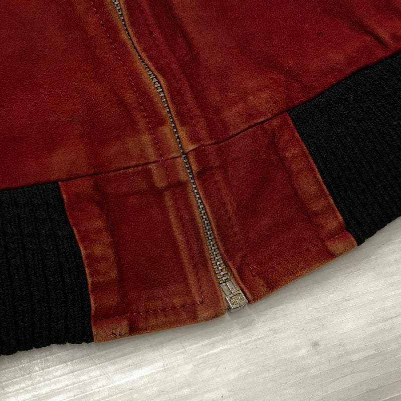 【現状渡し品】【メンズ】 UNKNOW SUEDE BOMBER JACKET スエード ボンバー ジャケット アウター 145-261024-sa-15-teih サイズ：不明 カラー：ボルドー 万代Net店