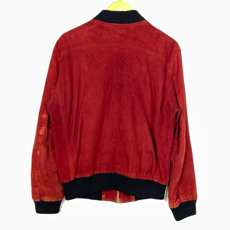 【現状渡し品】【メンズ】 UNKNOW SUEDE BOMBER JACKET スエード ボンバー ジャケット アウター 145-261024-sa-15-teih サイズ：不明 カラー：ボルドー 万代Net店