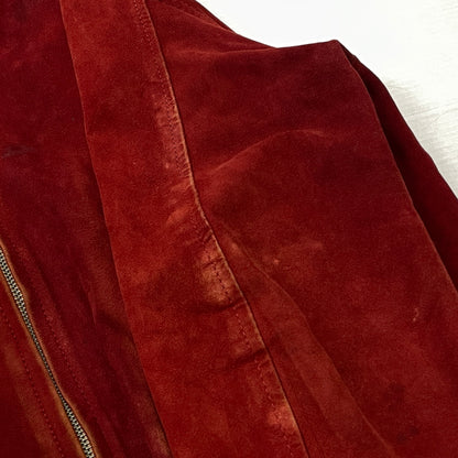【現状渡し品】【メンズ】 UNKNOW SUEDE BOMBER JACKET スエード ボンバー ジャケット アウター 145-261024-sa-15-teih サイズ：不明 カラー：ボルドー 万代Net店