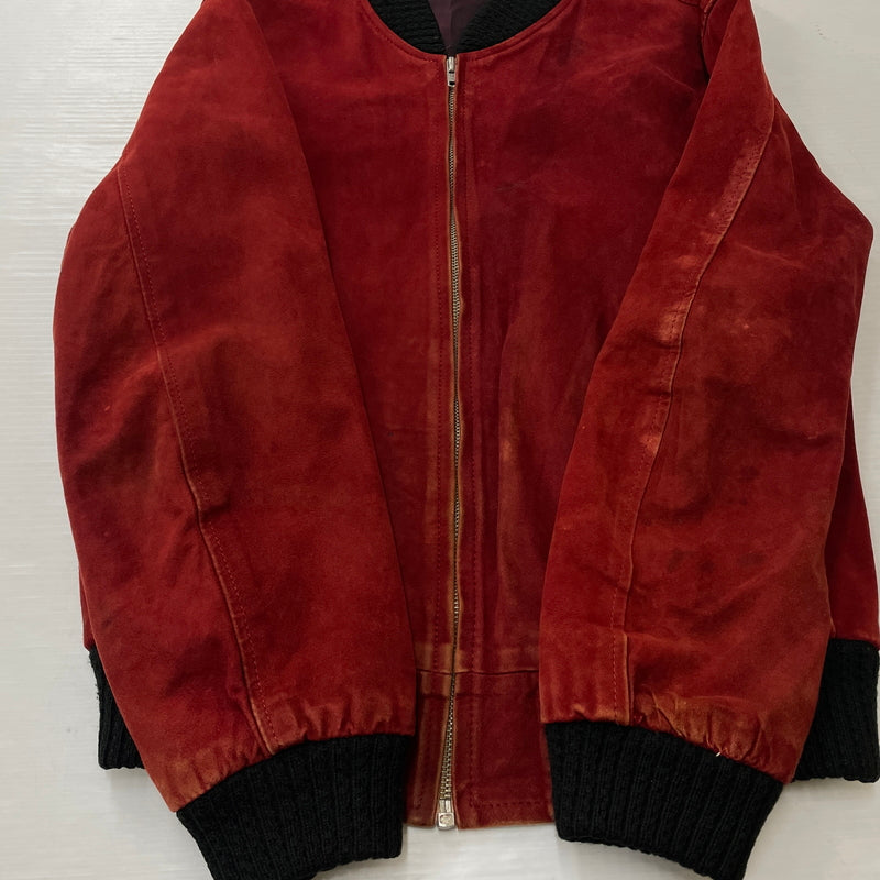 【現状渡し品】【メンズ】 UNKNOW SUEDE BOMBER JACKET スエード ボンバー ジャケット アウター 145-261024-sa-15-teih サイズ：不明 カラー：ボルドー 万代Net店