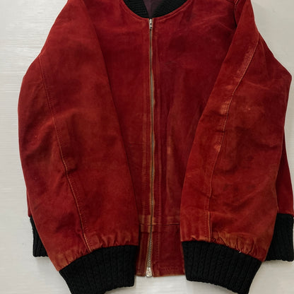 【現状渡し品】【メンズ】 UNKNOW SUEDE BOMBER JACKET スエード ボンバー ジャケット アウター 145-261024-sa-15-teih サイズ：不明 カラー：ボルドー 万代Net店