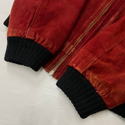 【現状渡し品】【メンズ】 UNKNOW SUEDE BOMBER JACKET スエード ボンバー ジャケット アウター 145-261024-sa-15-teih サイズ：不明 カラー：ボルドー 万代Net店