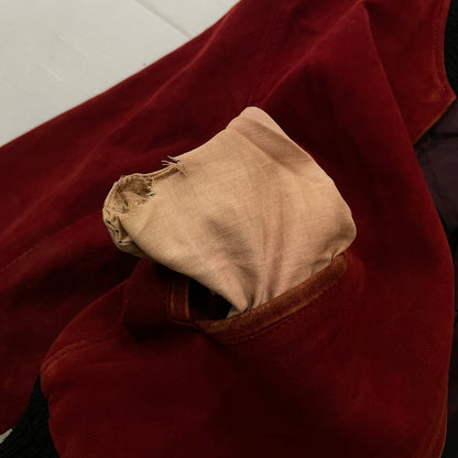 【現状渡し品】【メンズ】 UNKNOW SUEDE BOMBER JACKET スエード ボンバー ジャケット アウター 145-261024-sa-15-teih サイズ：不明 カラー：ボルドー 万代Net店