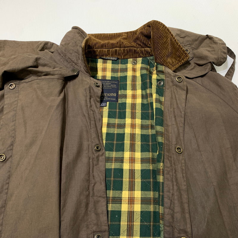 【現状渡し品】【メンズ】 GB.PEDRINI ジービー ペドリーニ OILED COAT オイル コート アウター ケープバック 145-261025-ko-18-teih サイズ：48 カラー：ブラウン 万代Net店