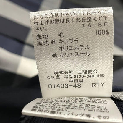 【中古品】【レディース】 BLUE LABEL CRESTBRIDGE ブルーレーベル クレストブリッジ LINING CHECK WOOL COAT 55B42-411-07 裏地 チェック柄 ウール コート アウター 168-261024-sa-09-teih サイズ：38 カラー：グレー 万代Net店