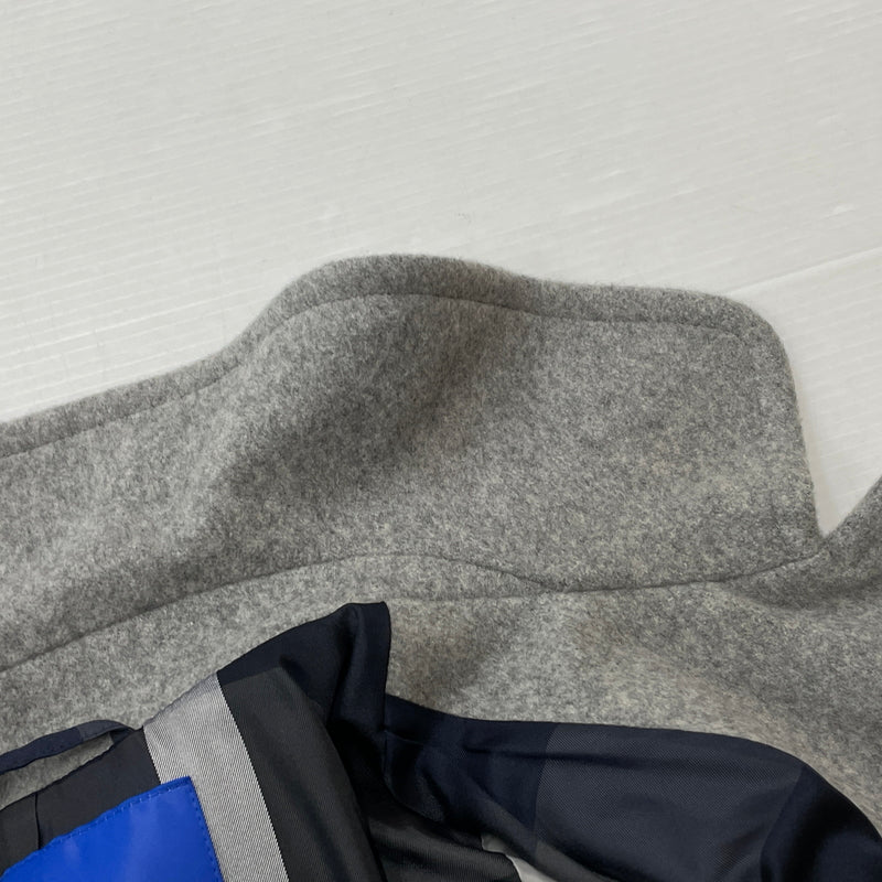 【中古品】【レディース】 BLUE LABEL CRESTBRIDGE ブルーレーベル クレストブリッジ LINING CHECK WOOL COAT 55B42-411-07 裏地 チェック柄 ウール コート アウター 168-261024-sa-09-teih サイズ：38 カラー：グレー 万代Net店