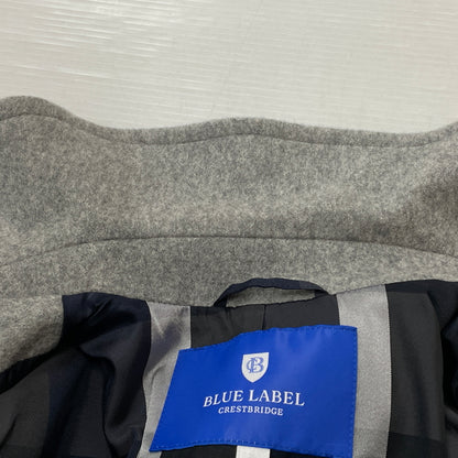 【中古品】【レディース】 BLUE LABEL CRESTBRIDGE ブルーレーベル クレストブリッジ LINING CHECK WOOL COAT 55B42-411-07 裏地 チェック柄 ウール コート アウター 168-261024-sa-09-teih サイズ：38 カラー：グレー 万代Net店