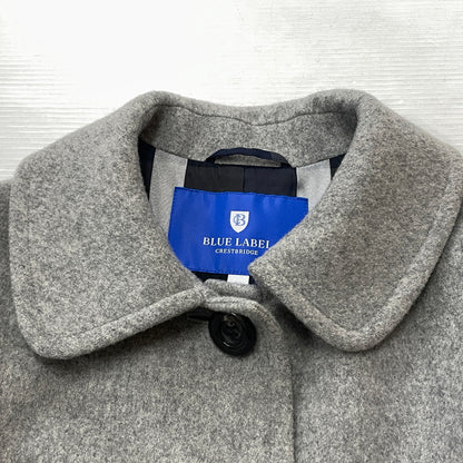 【中古品】【レディース】 BLUE LABEL CRESTBRIDGE ブルーレーベル クレストブリッジ LINING CHECK WOOL COAT 55B42-411-07 裏地 チェック柄 ウール コート アウター 168-261024-sa-09-teih サイズ：38 カラー：グレー 万代Net店