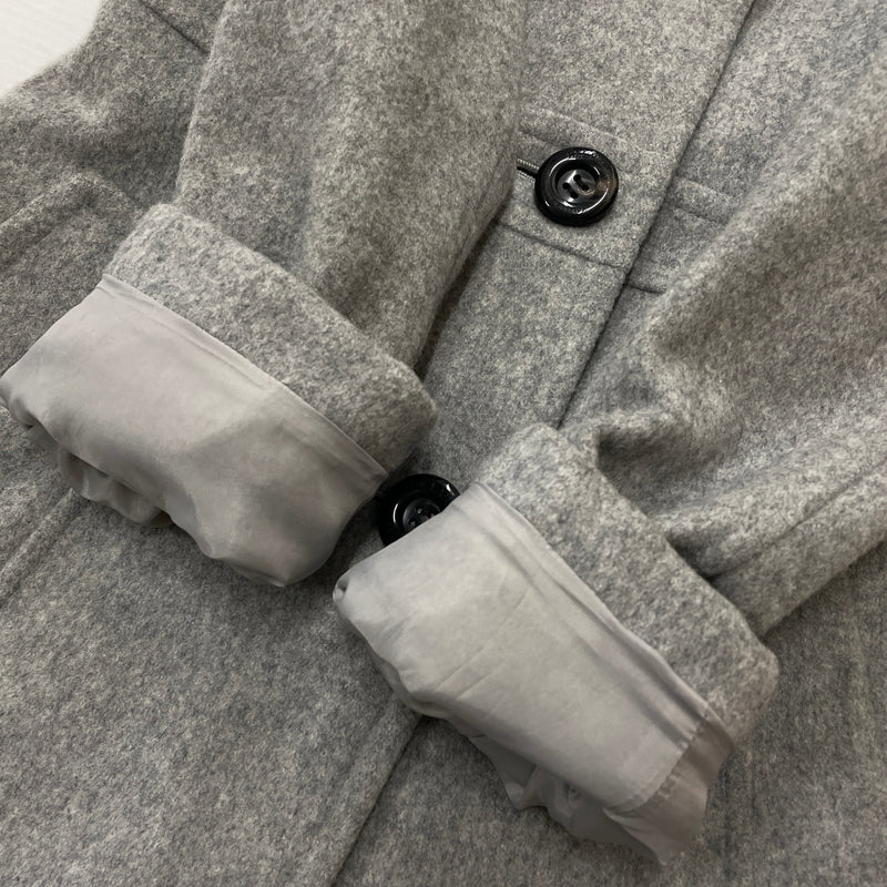 【中古品】【レディース】 BLUE LABEL CRESTBRIDGE ブルーレーベル クレストブリッジ LINING CHECK WOOL COAT 55B42-411-07 裏地 チェック柄 ウール コート アウター 168-261024-sa-09-teih サイズ：38 カラー：グレー 万代Net店