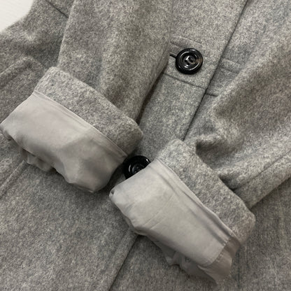 【中古品】【レディース】 BLUE LABEL CRESTBRIDGE ブルーレーベル クレストブリッジ LINING CHECK WOOL COAT 55B42-411-07 裏地 チェック柄 ウール コート アウター 168-261024-sa-09-teih サイズ：38 カラー：グレー 万代Net店