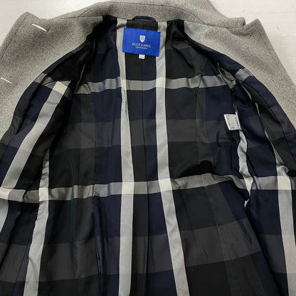 【中古品】【レディース】 BLUE LABEL CRESTBRIDGE ブルーレーベル クレストブリッジ LINING CHECK WOOL COAT 55B42-411-07 裏地 チェック柄 ウール コート アウター 168-261024-sa-09-teih サイズ：38 カラー：グレー 万代Net店