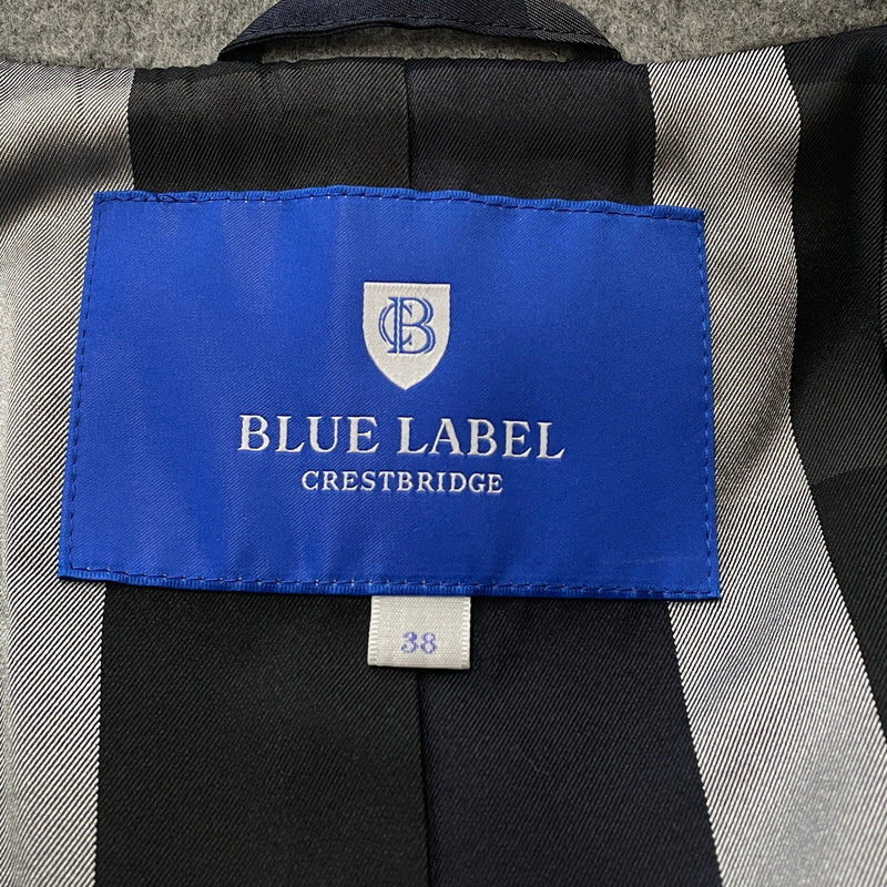 【中古品】【レディース】 BLUE LABEL CRESTBRIDGE ブルーレーベル クレストブリッジ LINING CHECK WOOL COAT 55B42-411-07 裏地 チェック柄 ウール コート アウター 168-261024-sa-09-teih サイズ：38 カラー：グレー 万代Net店