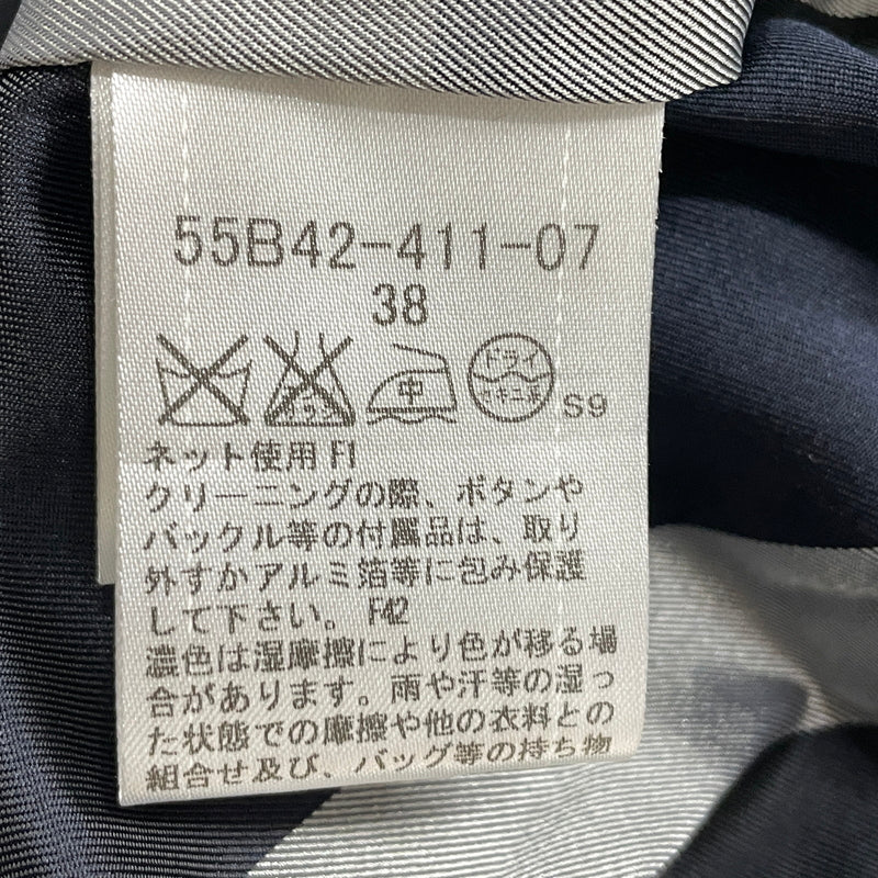 【中古品】【レディース】 BLUE LABEL CRESTBRIDGE ブルーレーベル クレストブリッジ LINING CHECK WOOL COAT 55B42-411-07 裏地 チェック柄 ウール コート アウター 168-261024-sa-09-teih サイズ：38 カラー：グレー 万代Net店