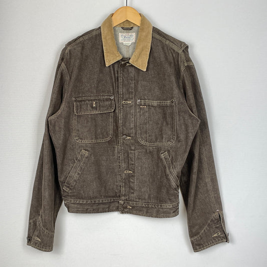 【中古品】【メンズ】 POLO RALPH LAUREN ポロ ラルフローレン 80’s VINTAGE WHITE TAG CORDUROY DENIM JACKET 80年代 ヴィンテージ 白 タグ 襟 コーデュロイ デニム ジャケット アウター 147-261024-sa-11-teih サイズ：S カラー：ブラウン 万代Net店