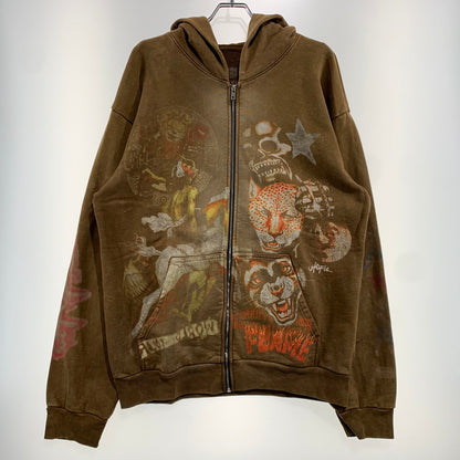 【中古品】【メンズ】 TRAVIS SCOTT トラヴィス スコット CIRCUS MAXIMUS TOUR ZIP HOODIE サーカス マキシマス ツアー ジップ フーディ トップス フルジップパーカー 142-261025-ko-12-teih サイズ：XL カラー：ブラウン 万代Net店