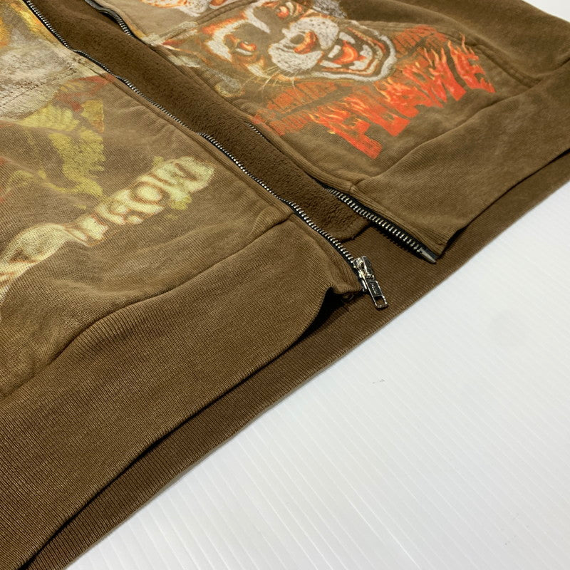 【中古品】【メンズ】 TRAVIS SCOTT トラヴィス スコット CIRCUS MAXIMUS TOUR ZIP HOODIE サーカス マキシマス ツアー ジップ フーディ トップス フルジップパーカー 142-261025-ko-12-teih サイズ：XL カラー：ブラウン 万代Net店