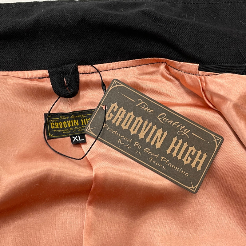 【中古品】【メンズ】 THE GROOVIN HIGH ザ グルーヴィン ハイ 1940 VINTAGE STYLE COTTON MOTORCYCLE JACKET 1940年 ヴィンテージ風 スタイル コットン モーター サイクル ジャケット アウター 140-261024-sa-10-teih サイズ：XL カラー：ブラック 万代Net店