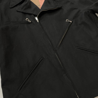 【中古品】【メンズ】 THE GROOVIN HIGH ザ グルーヴィン ハイ 1940 VINTAGE STYLE COTTON MOTORCYCLE JACKET 1940年 ヴィンテージ風 スタイル コットン モーター サイクル ジャケット アウター 140-261024-sa-10-teih サイズ：XL カラー：ブラック 万代Net店