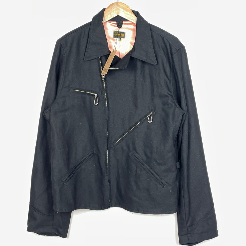 【中古品】【メンズ】 THE GROOVIN HIGH ザ グルーヴィン ハイ 1940 VINTAGE STYLE COTTON MOTORCYCLE JACKET 1940年 ヴィンテージ風 スタイル コットン モーター サイクル ジャケット アウター 140-261024-sa-10-teih サイズ：XL カラー：ブラック 万代Net店