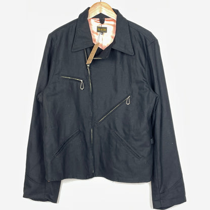 【中古品】【メンズ】 THE GROOVIN HIGH ザ グルーヴィン ハイ 1940 VINTAGE STYLE COTTON MOTORCYCLE JACKET 1940年 ヴィンテージ風 スタイル コットン モーター サイクル ジャケット アウター 140-261024-sa-10-teih サイズ：XL カラー：ブラック 万代Net店