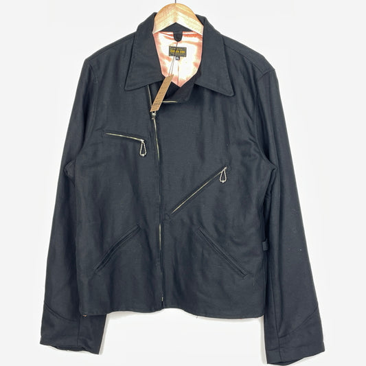 【中古品】【メンズ】 THE GROOVIN HIGH ザ グルーヴィン ハイ 1940 VINTAGE STYLE COTTON MOTORCYCLE JACKET 1940年 ヴィンテージ風 スタイル コットン モーター サイクル ジャケット アウター 140-261024-sa-10-teih サイズ：XL カラー：ブラック 万代Net店