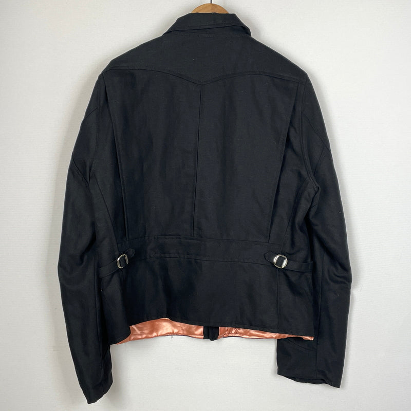 【中古品】【メンズ】 THE GROOVIN HIGH ザ グルーヴィン ハイ 1940 VINTAGE STYLE COTTON MOTORCYCLE JACKET 1940年 ヴィンテージ風 スタイル コットン モーター サイクル ジャケット アウター 140-261024-sa-10-teih サイズ：XL カラー：ブラック 万代Net店