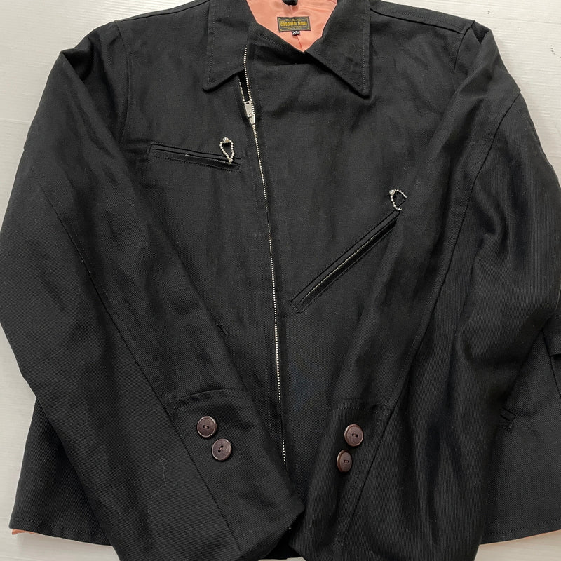 【中古品】【メンズ】 THE GROOVIN HIGH ザ グルーヴィン ハイ 1940 VINTAGE STYLE COTTON MOTORCYCLE JACKET 1940年 ヴィンテージ風 スタイル コットン モーター サイクル ジャケット アウター 140-261024-sa-10-teih サイズ：XL カラー：ブラック 万代Net店